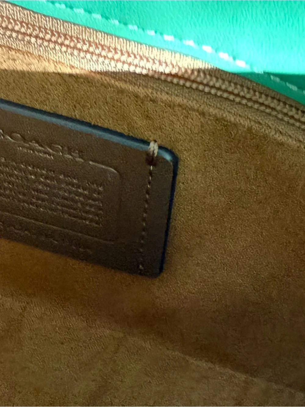 Coach Eliza Mint Green Shoulder Bag with Silver Hardware